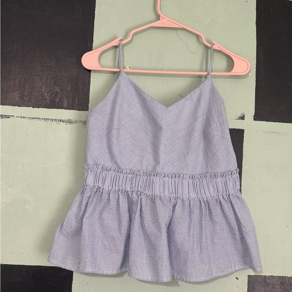 Purple Snow Blue Striped Blouse